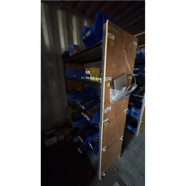 48" SHELF WITH CONTENTS. LARGE ASSORTMENT OF STAINLESS FASTENERS AND SHEET METAL SCREWS