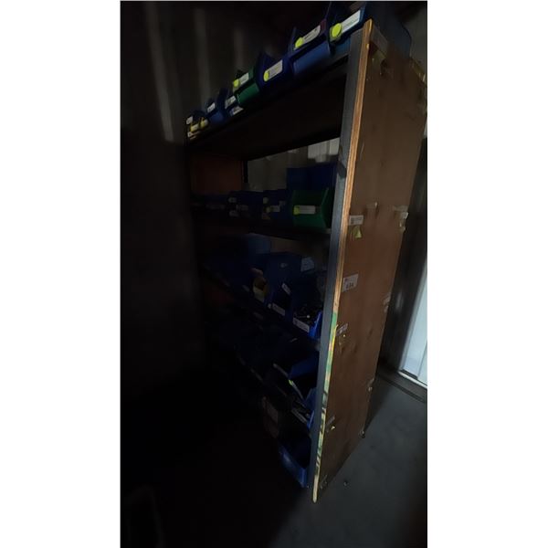 48" SHELF WITH CONTENTS.  ASSORTMENT OF STAINLESS FASTENERS, SHEET METAL SCREWS, ETC.