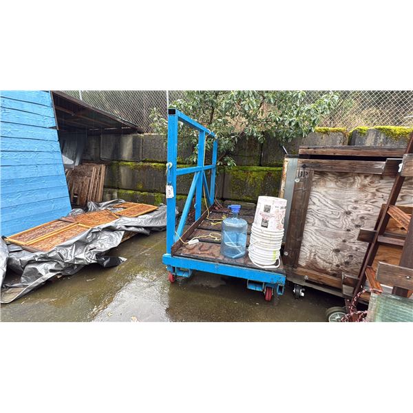 7' X 4' BLUE SINGLE SIDED MATERIAL CART