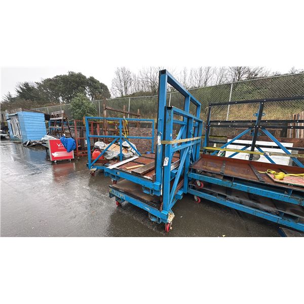 7' X 4' BLUE SINGLE SIDED MATERIAL CART