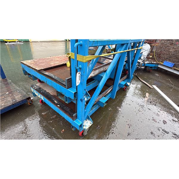 7' X 4' BLUE SINGLE SIDED MATERIAL CART