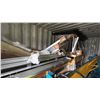 Image 2 : GROUP OF ALUMINUM WINDOW FRAMES IN CONTAINER AND A COUPLE OF WAREHOUSE LIGHTS