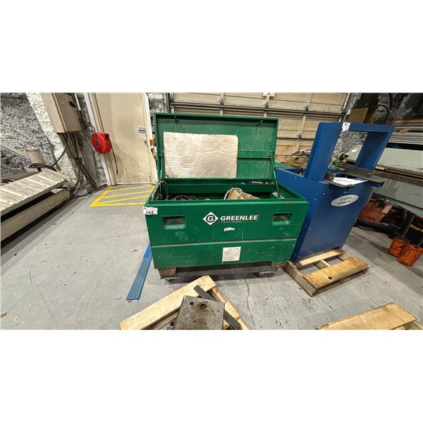 GREENLEE 48" JOB BOX WITH 4 WHEEL DOLLY. INCLUDES SAFETY ROPE AND SLING