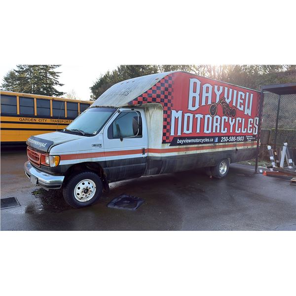 1997 FORD E350, 2DR CARGO VAN, WHITE, VIN 1FDKE30F0VHA43709