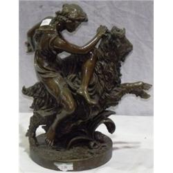 "Woman Sitting on Ram"