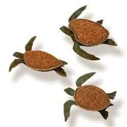 S/3 Small Turtle Wall Plaques