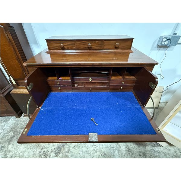 Wooden Secretaire Desk w/ Dovetailed Drawers