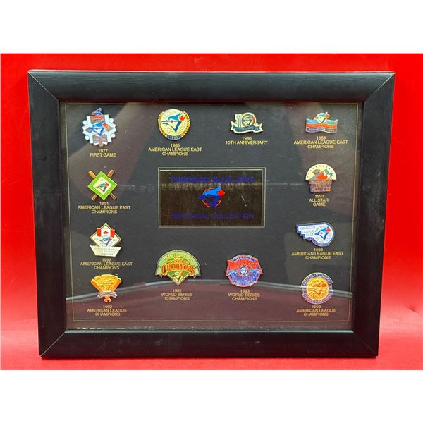 Framed Toronto Blue Jays Historical Pin Collection