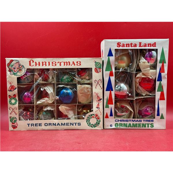 VTG Christmas Ornaments w/ Box (Santa Land, etc.)