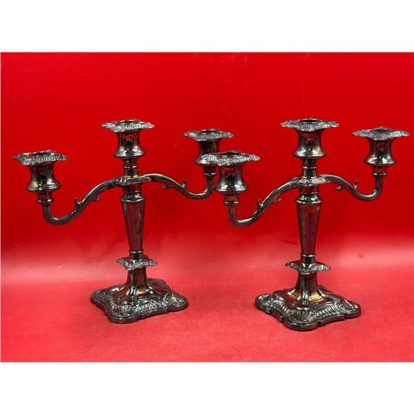 Pair of Silver-Plated Candelabras