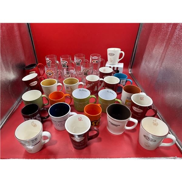Lot of Assorted Mugs w/ Tim Hortons, A&W, & More
