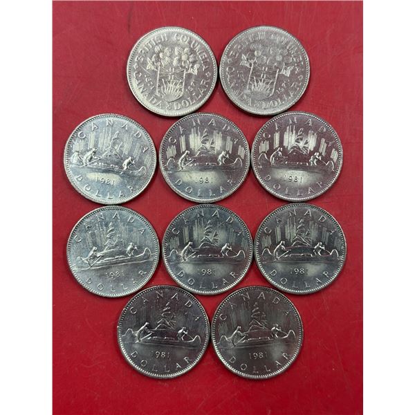 Lot of 1981 Canadian Voyageur Dollar Coins