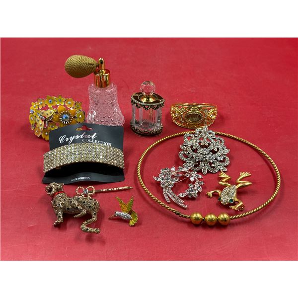 Lot of VTG Costume Jewelry & Perfume Bottles