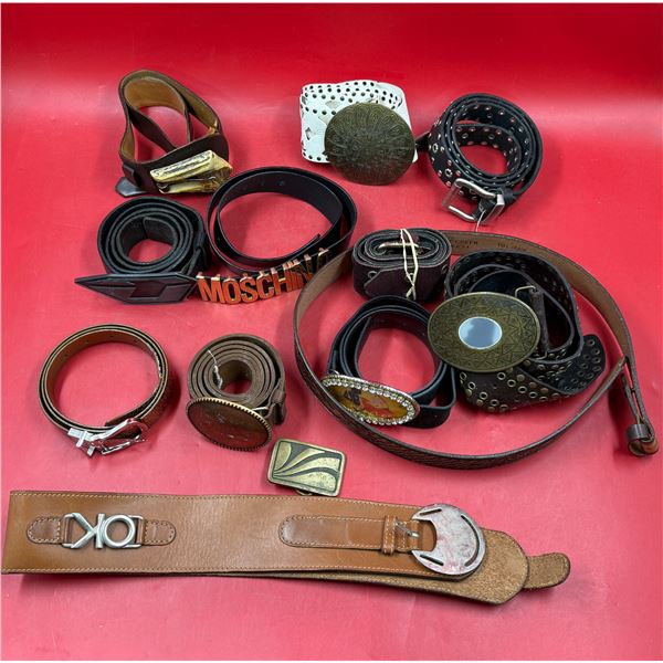 Lot of Assorted Belts w/ Moschino Belt
