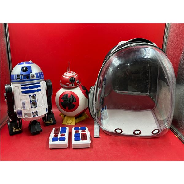 2 Remote Control Star Wars Droids (BB Unit, R2-D2) & Space Capsule Pet Carrier