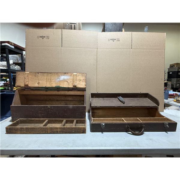 2 Antique Wooden Tool Boxes