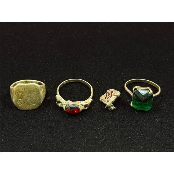 Sterling Silver Lot w/ 3 Rings & Birks Pin