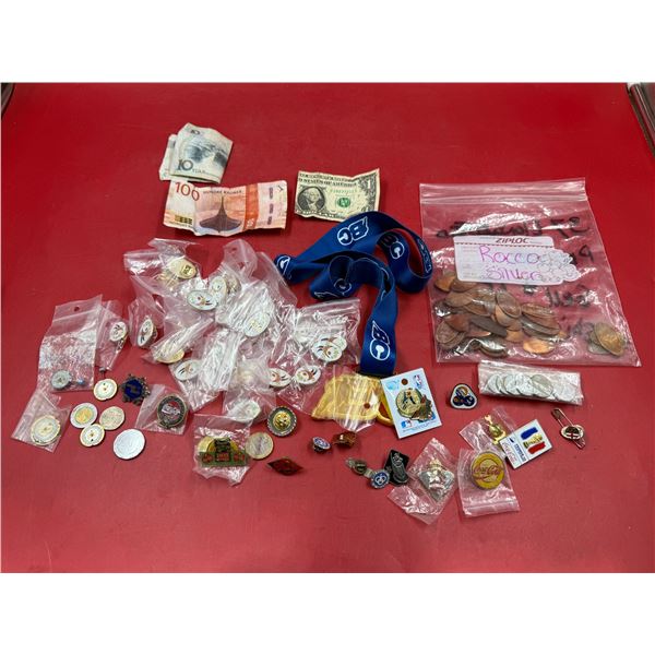 Lot of Mostly Assorted Pins & Souvenir Pennies