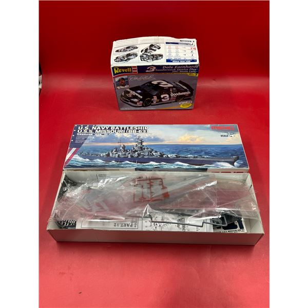 Unbuilt Revell Dale Earnhardt 2001 Monte Carlo & USS Missouri (BB-63) Model Kits