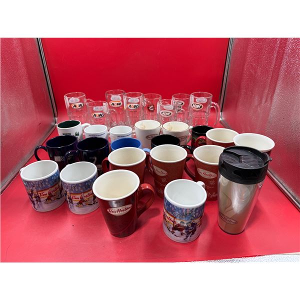 Lot of Assorted Mugs (Tim Hortons, A&W, etc.)