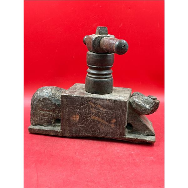 Antique Indian Hand Juicer/Grinder w/ Ram Accent