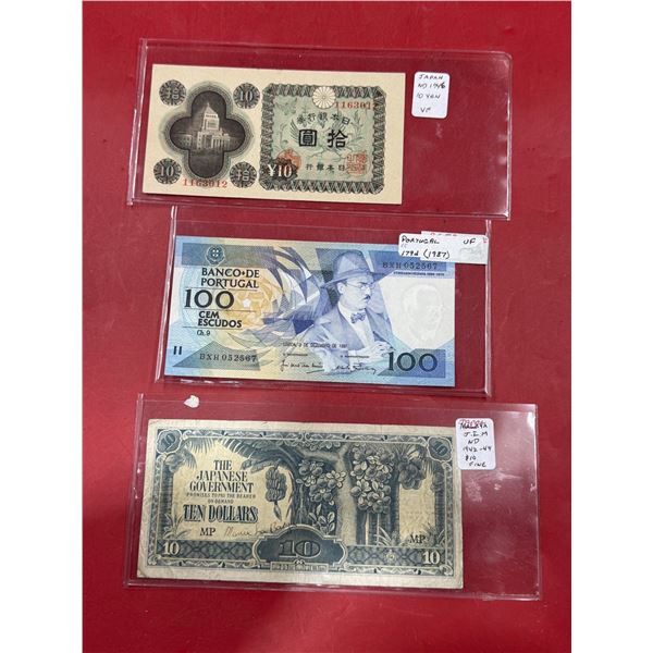 3 1940s-80s World Bills (Japan & Portugal)