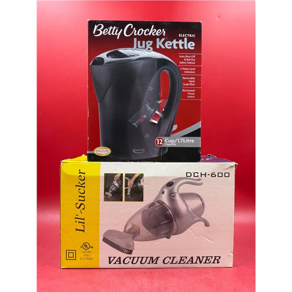 Betty Crocker Electric Jug Kettle & Lil Sucker Vacuum Cleaner