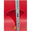 Image 4 : Cadmium Glass Ruffled Pedestal Vase