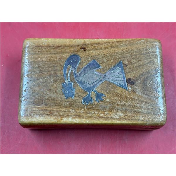 Wooden Folk Art Trinket Box