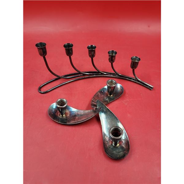 2 Silver-Plated Candleholders