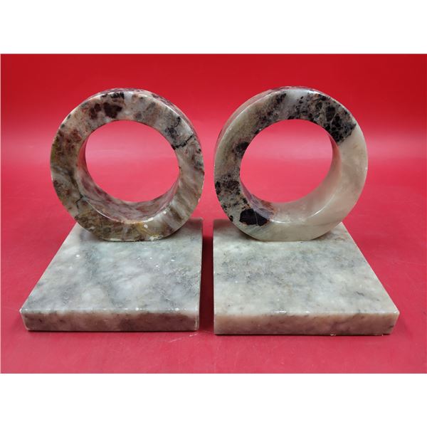 Genuine Italian Alabaster Art Deco Bookends