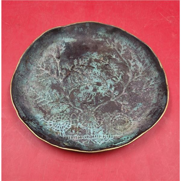 Antique Art Nouveau Brass Dish