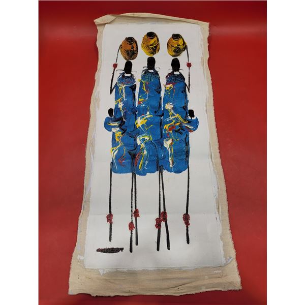 Signed African Maasai Warriors Painting