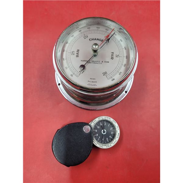 World Time Travel Clock & English Made Marine Barometer