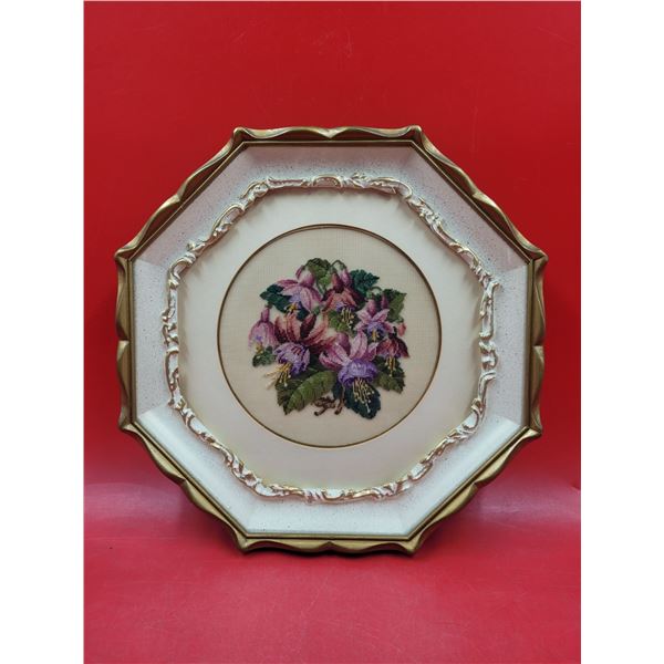 Octagon Framed Needlepoint Art