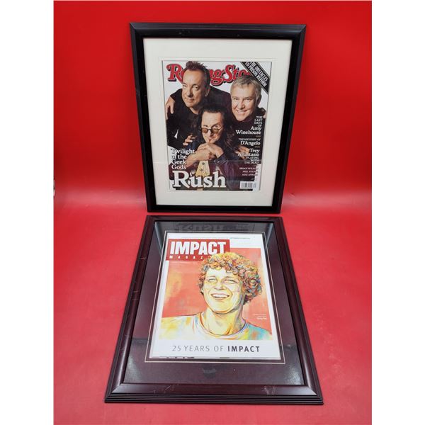 Framed Rush Rolling Stones Cover & Terry Fox Impact Cover