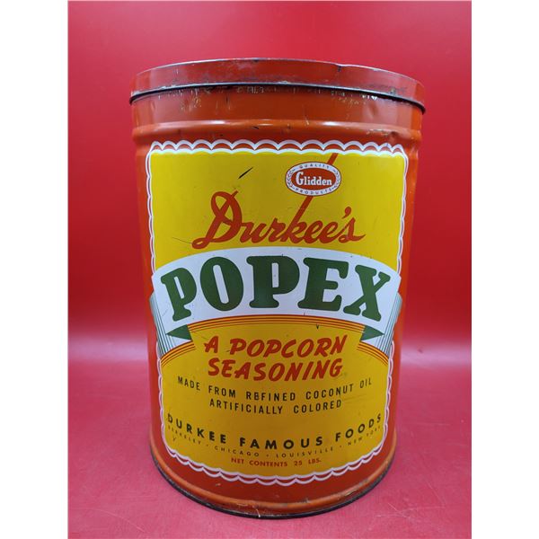 VTG Durkee's Popex Popcorn Seasoning Tin