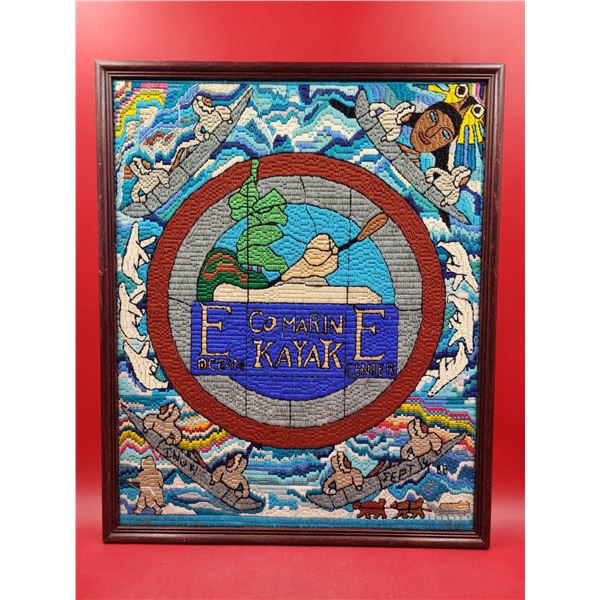 Framed Inuit Embroidered Textile Art