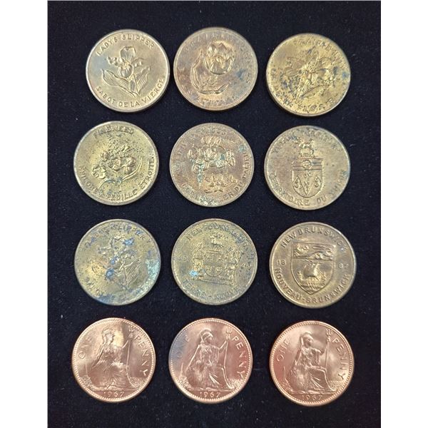 Provincial Confederation Tokens & 1967 Great Britain Pennies