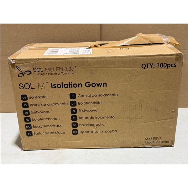 Case Of New Sol-Millennium Isolation Gowns (100pcs)