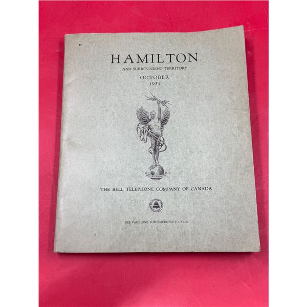 1951 Hamilton & Surrounding Territory The Bell Telephone Company Of Canada Directory