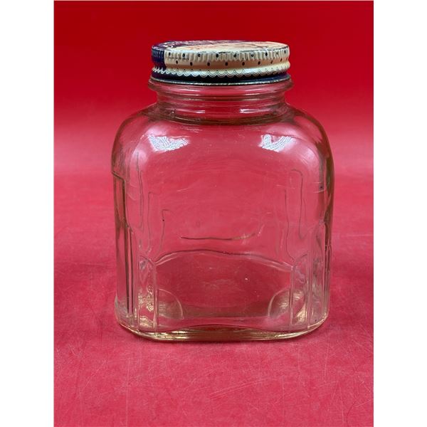 Art Deco Kraft Glass Jar With Great Details On Corners & Bing Crosby Advertising Lid