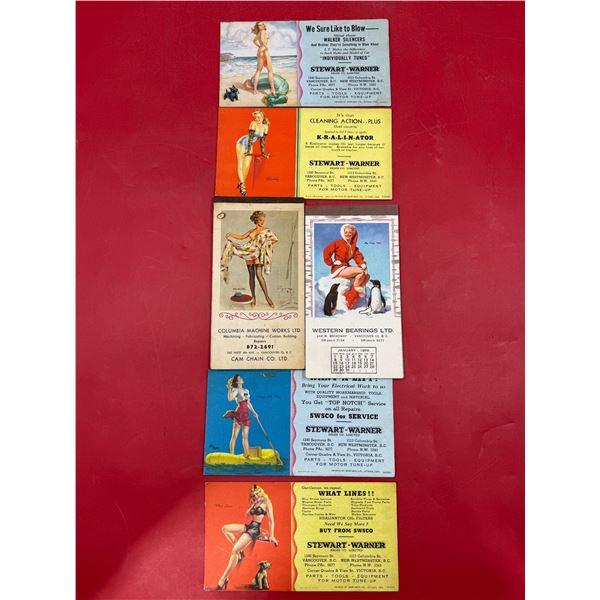 Vintage Local B.C. Pin-Up Girl Company Advertisements & 2 Calendars
