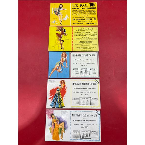 Vintage Local B.C. Pin-Up Girl Company Advertisements & 2 Calendars