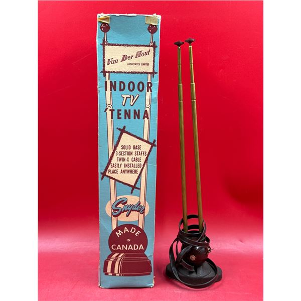 Vintage Snyder Van Der Hout Indoor Tv 'Antenna (Rabbit Ear) With Original Box
