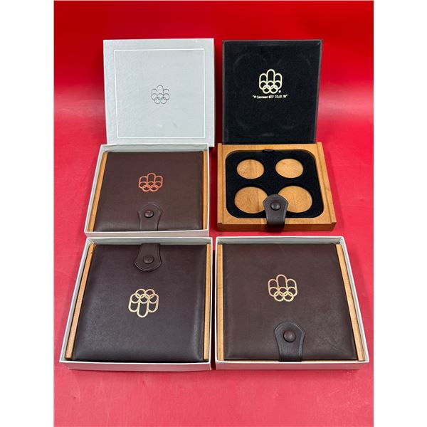 4 N.O.S. Wooden 1972 Olympic Collectible Canadian Coin Cases