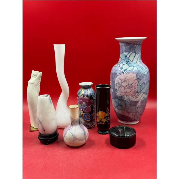 Vintage Variety: Stone Art Woman, Asian Vases, Art Glass Vase
