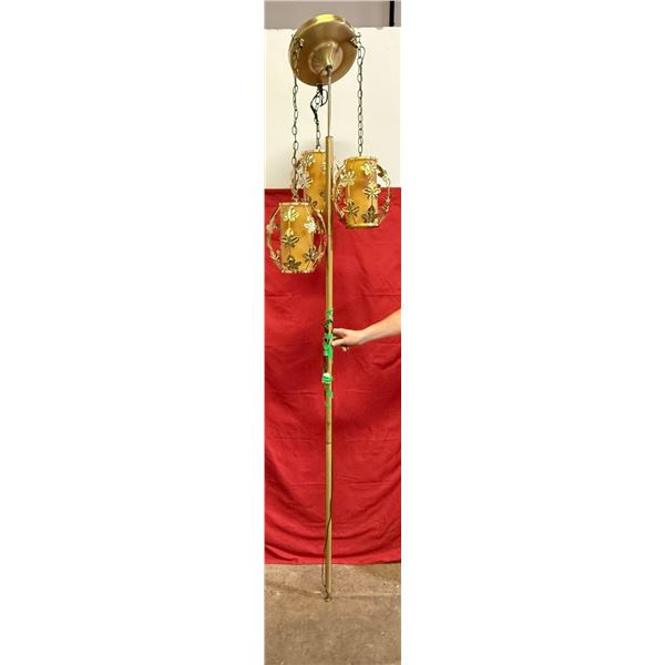 Fantastic Brass Tension Pole Floor Lamp