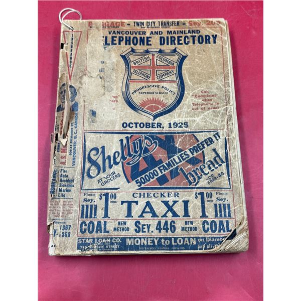 1925 Vancouver & Mainland Telephone Directory