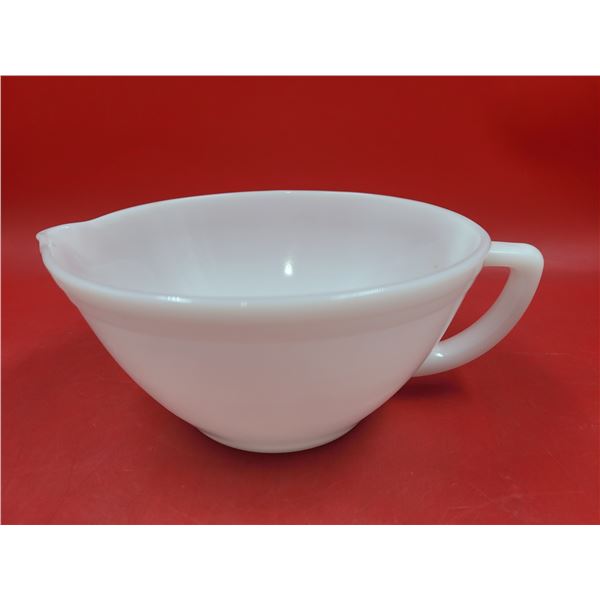 Vintage Milk Glass Handled Mixing Bowl